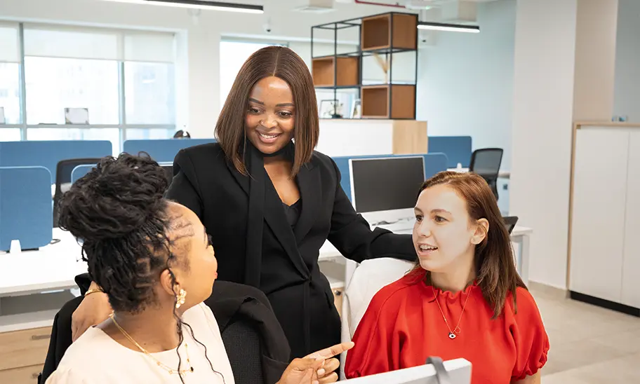 Professional real estate team working together